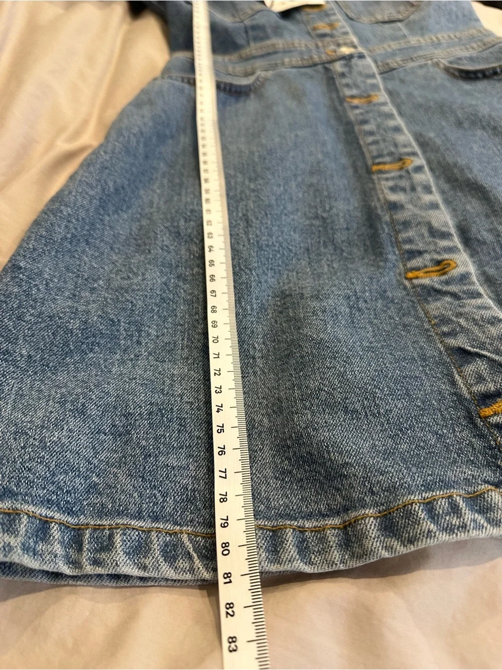 Zara Blue Denim Button-Front Mini Dress - Picture 9 of 10